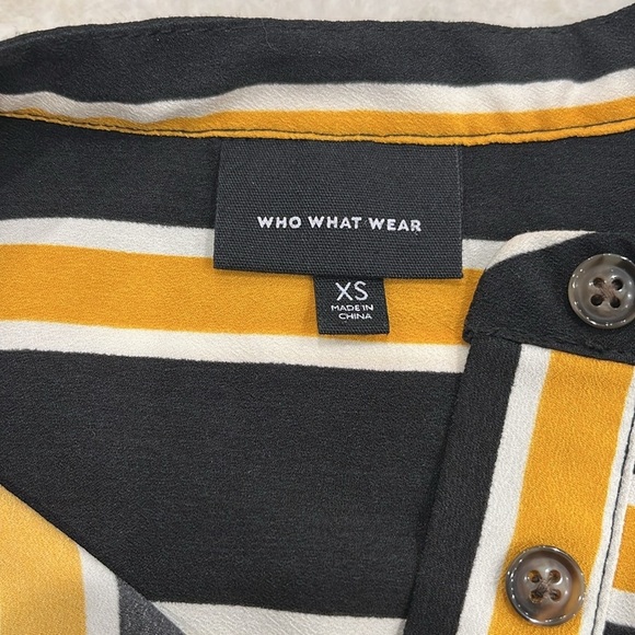 NEW Who What Wear Midi Shirt Dress XS | Marigold Stripe | Tie Waist - Picture 8 of 10
